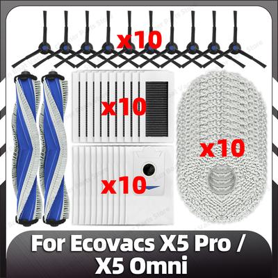 Kompatibel für Ecovacs X5 Pro / X5 Omni Ersatz Wichtigsten Seite Pinsel HEPA-Filter Mopp Pads Staub Taschen Ersatzteile Zubehör