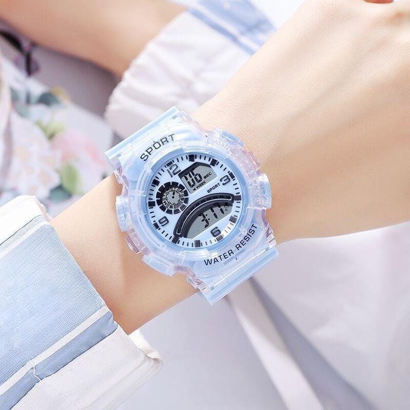 Electronic Watch Translucent Adolescent Student Multi-Functional Sports Electronic Watch