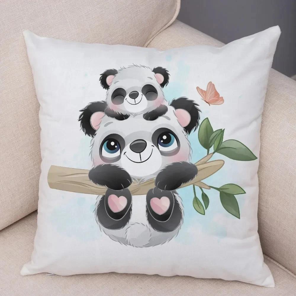 Kreslený Čínský Panda Dekorativní Povlak na Polštář Ozdoby do Auta Kancelář Obývací Pokoj Pohovka Domácí Povlak na Polštář
