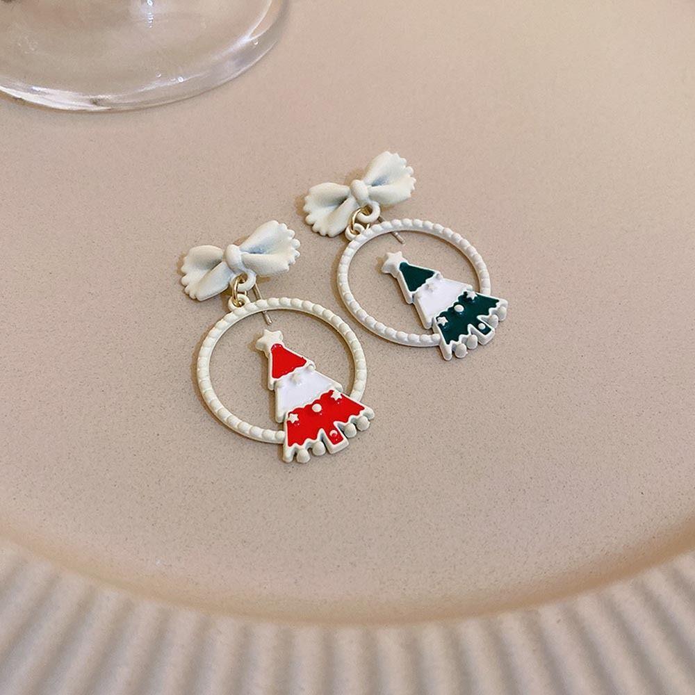 Tree Bear Bow Elk Snowflower Drop Earrings Santa Claus Dangle Earrings Christmas Stud Earrings