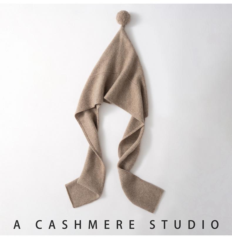 Women's Cashmere Knit Hat & Scarf Set - Stylish, Versatile, Warm Neck Protection Accessory