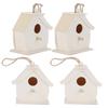 4Pcs Mini Holz Vogel Haus Hängen Vögel Nester Ornamente für Outdoor Garten Balkon Hof