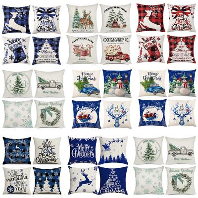 Living Room Christmas Decoration Pillowcase Nordic Style Christmas Tree Printed Cushion Festive Atmosphere Household Supplies