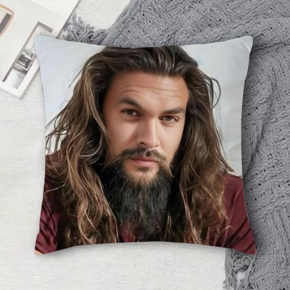 JJason Momoa Doublesided Printed Square Decorative Cushion Cover for Sofa Living Room Home Decor