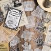 Vintage Tracing Paper Stickers - 20pcs Semi-Transparent English Decals for Journal & Scrapbooking