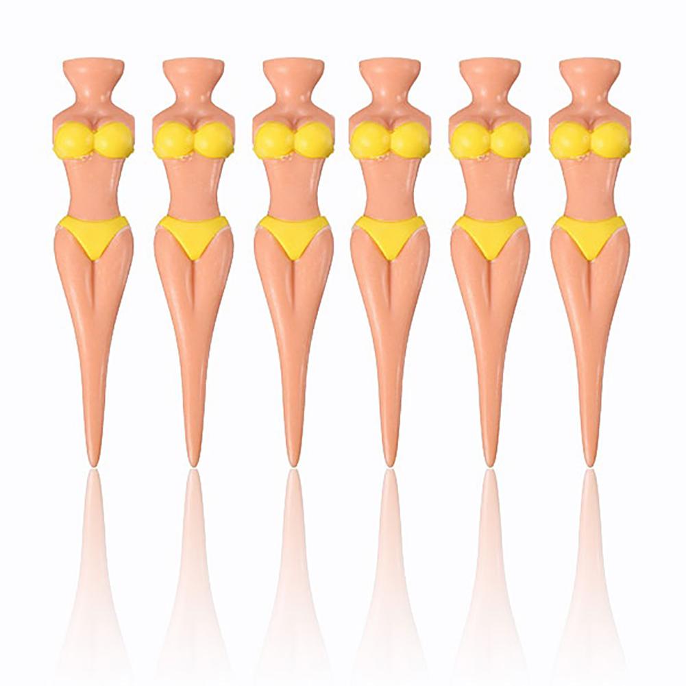 6pcs Golf Stud Plastic Ball Holder Bikini model beauty body TEE
