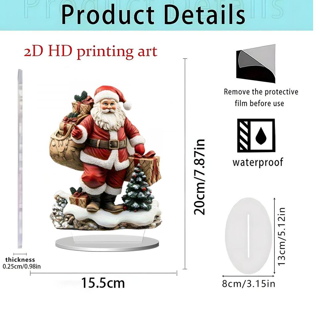 Christmas Apple 2D Acrylic Stand: Festive Desktop Decoration Gift