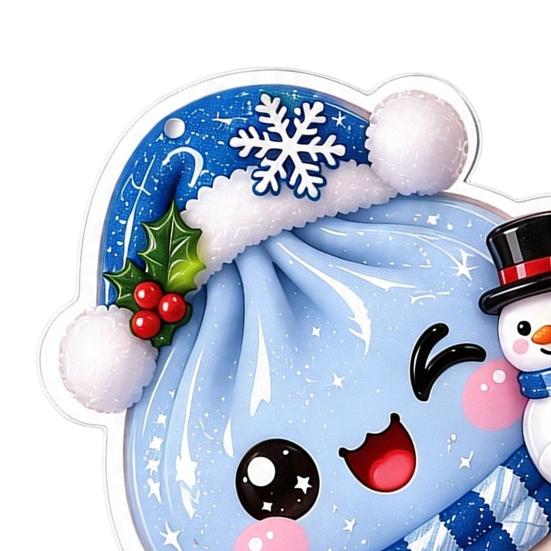 Holiday Gift for Kids 2027 Christmas Bun Ornament, 2D Flat Acrylic Steamed Pendant Small Tags with Hanging String Tree Door Bag, Atmosphere Decoration