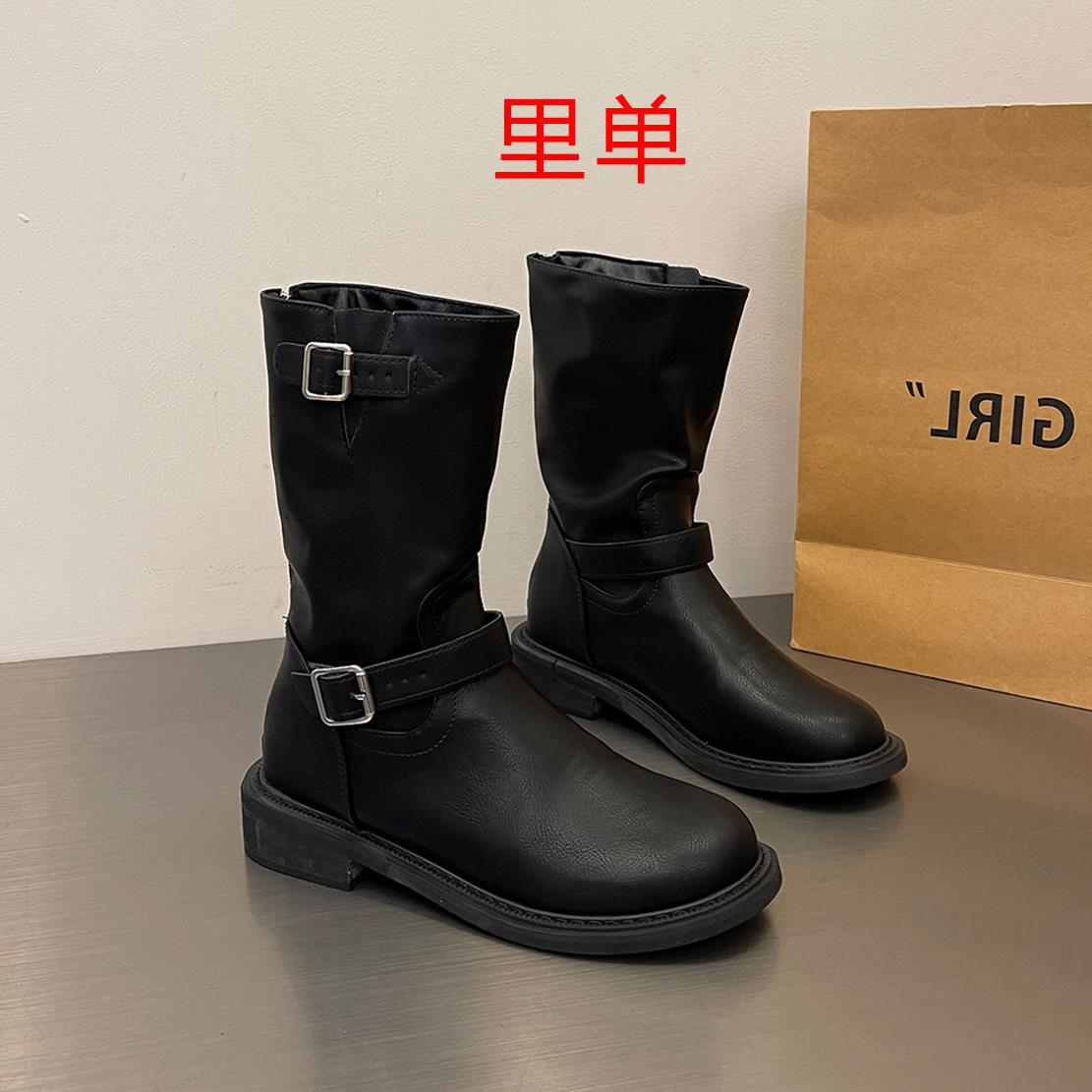 

Medium tube fashion boots thick heel sub short boots women s new western Martin boots women s boots autumn and winter retro style knight cowboy boots 40