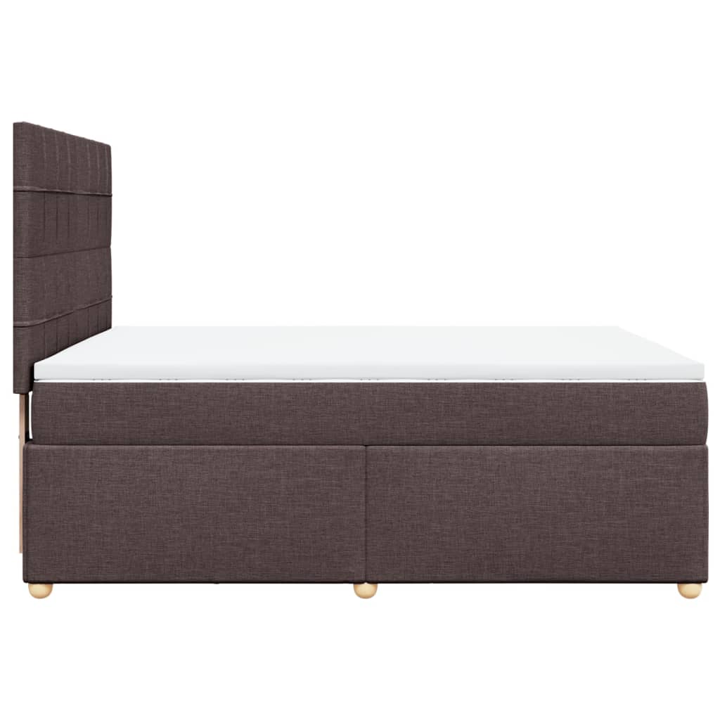 Box Spring Bed with Mattress Dark Brown 140 x 190 cm Fabric