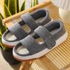Fashion Summer Home Slippers Thick-soled Sandals Double Straps Wide Sandals Do Not Slip Comfortable Walking Sandals for Men and Women