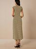 Striped Knit Dress - Imported Sleeveless Slim Fit One-Piece Midi Dress for Women
