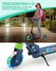 Tenboom Kids' Kick Scooter with Handle Brake, LED Tires, Stand, Integrated Handle, and Stable Design, Blue