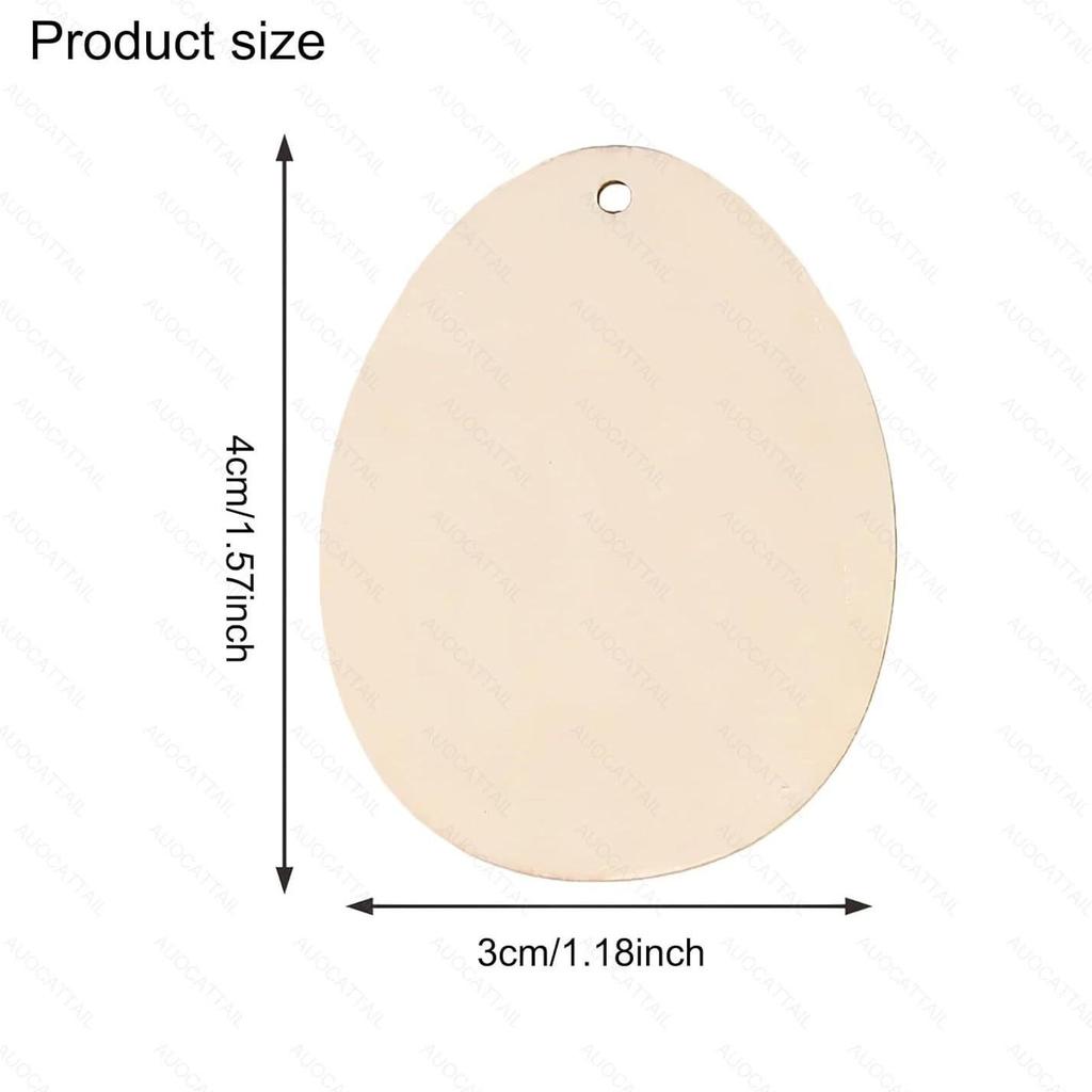 Hand-Painted Easter Egg Wood Slice Tag for DIY Crafting