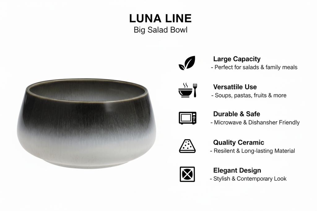 Ceramic Bowl 20 Cm Elegant Appearance Luna Line