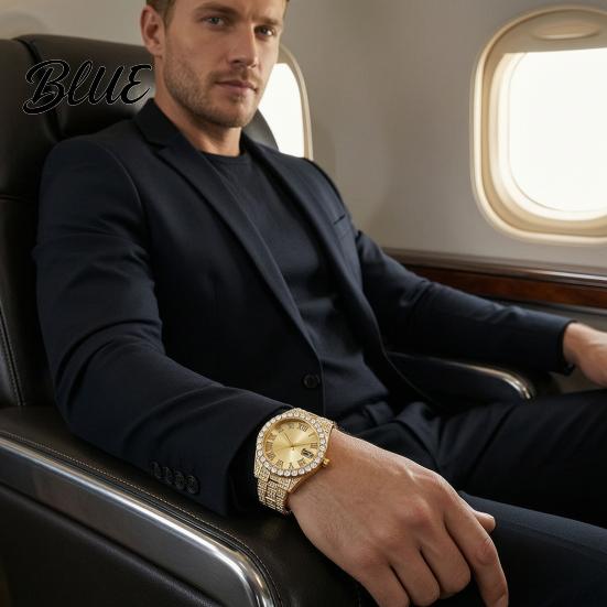 Reliable Timekeeping Men Watch Fashion Bracelet Quartz Analog with Day