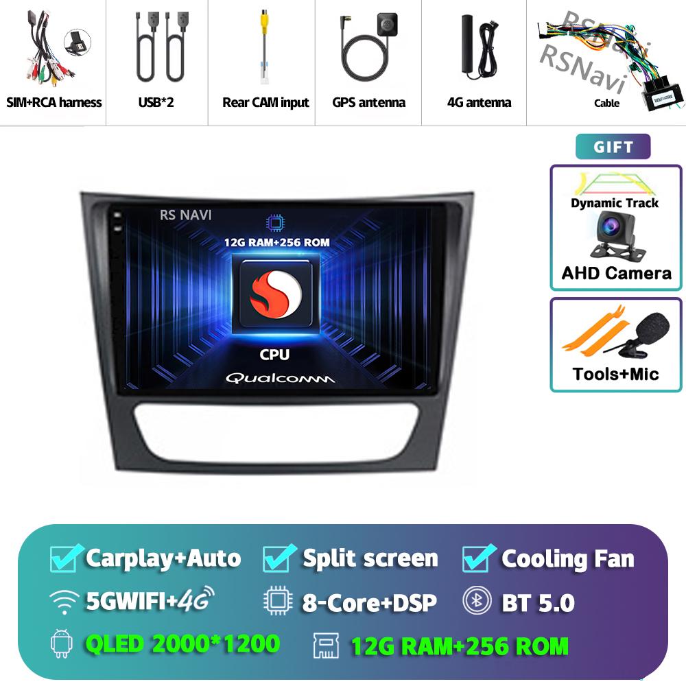 Android 14 Carplay Auto For Benz W211 Car Radio Player Multimedia stereo Navigation 4G+WIFI Head Unit DVD AI Voice 360 Camera BT