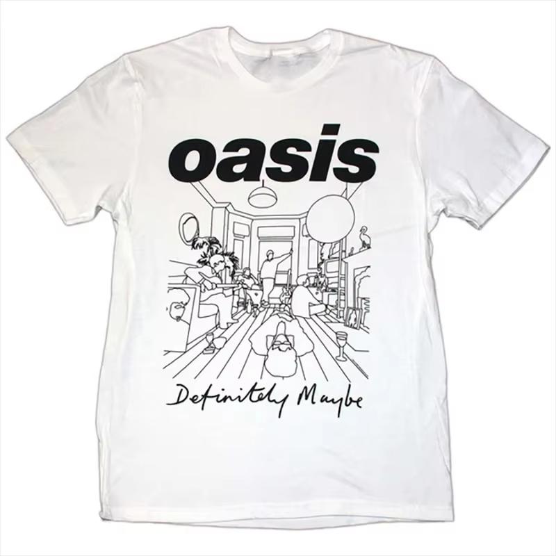 American Men's Trendy Brand Oasis Oasis Band Rock Music Summer New Retro Fashion Men's and Women's Street Wear Casual T-shirt