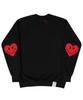 GRAVER [Unisex] Elbow Heart Smile Sweatshirt_Black