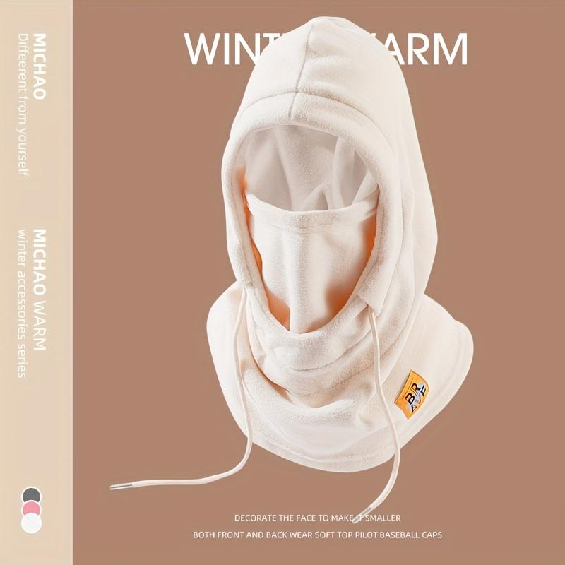 

Зимова вітрозахисна маска для обличчя Головний убір Велосипедна кепка Плюшевий флісовий шарф Шапочка для чоловіків і жінок Цільна головна кришка для шиї Шапка для захисту вух білий