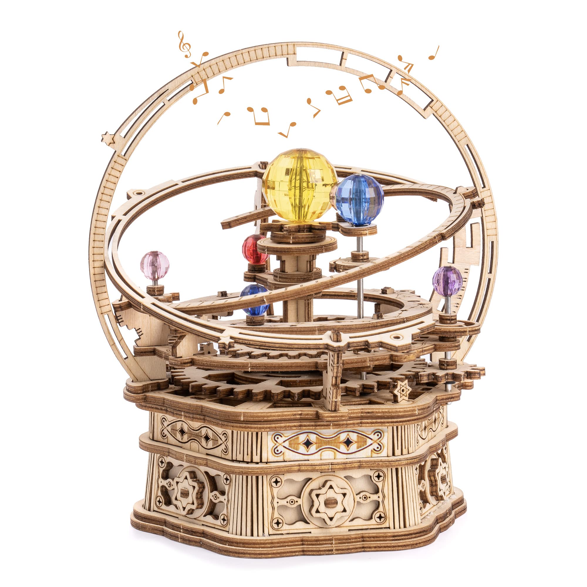 

ROKR 3D Wooden Music Box Puzzle for Kids and Adults Ages 14+ with Illustrated Instructions, Star Design, Time-Killing Assembly Kit, Steampunk Style,