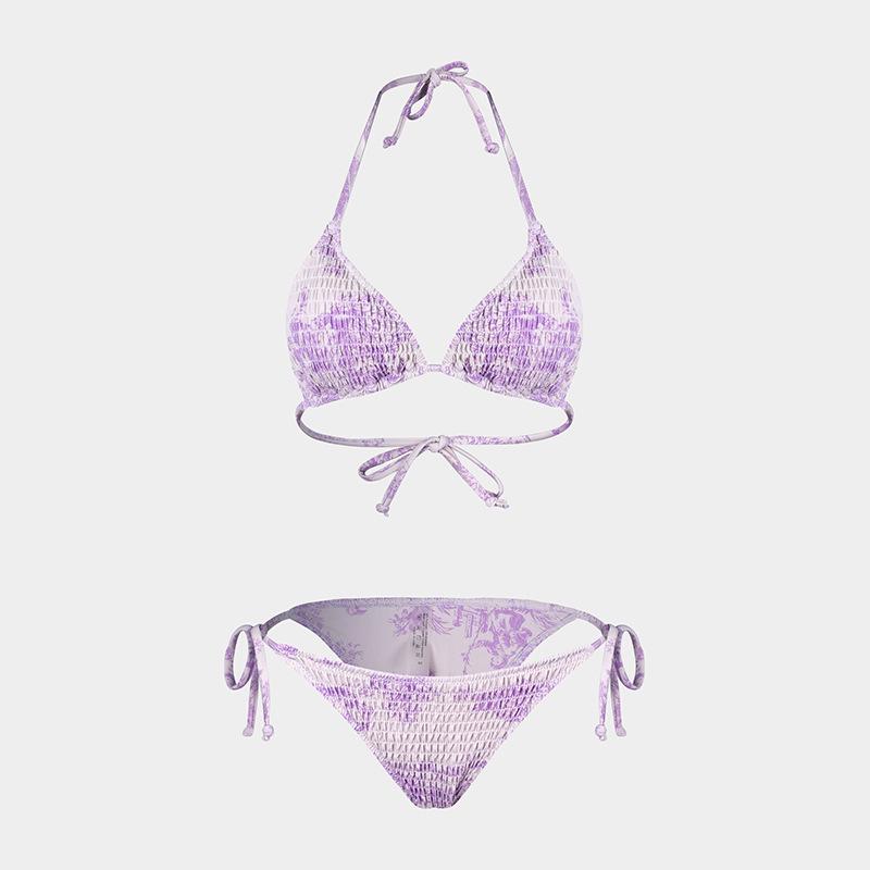 Europäisches und Amerikanisches Bedrucktes Dreiteiliges Bikini-Set mit Gaze-Rock - Sexy Urlaubs-Badeanzug