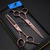 6.0" Rose Gold Bamboo Handle Hairdressing Scissors GM54 - Straight & Thinning Shears