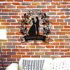 Romantic Couple Silhouette Metal Wall Art, Custom Floral Design, Personalized Hanging Decor for Home Living Room Patio