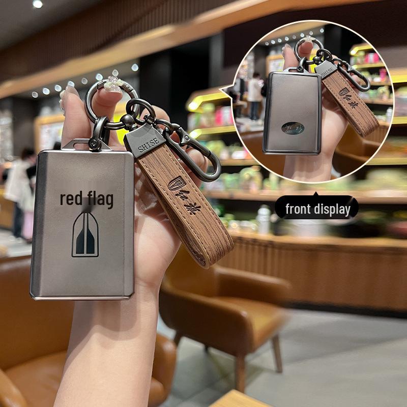 Elegant Key Case for Hongqi HS5/HS7/H5/H7: Stylish Men’s Car Card Holder with Buckle and Shell.