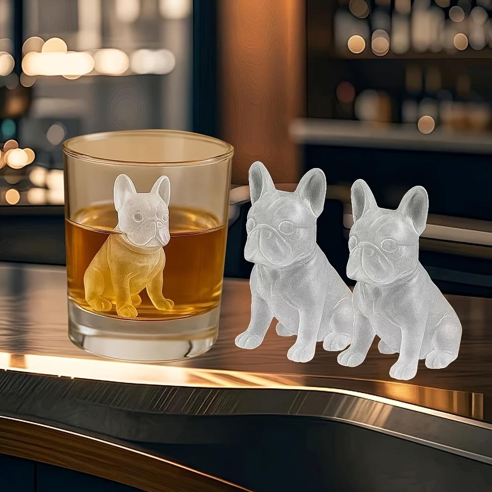 1pc French Bulldog Ice Cube Mold, 3D Silicone Dog-Shaped Ice Grid, 6-Hole Fun Animal Shaped Large French Bulldog Ice Tray, Cute Novelty Dog Ice Box