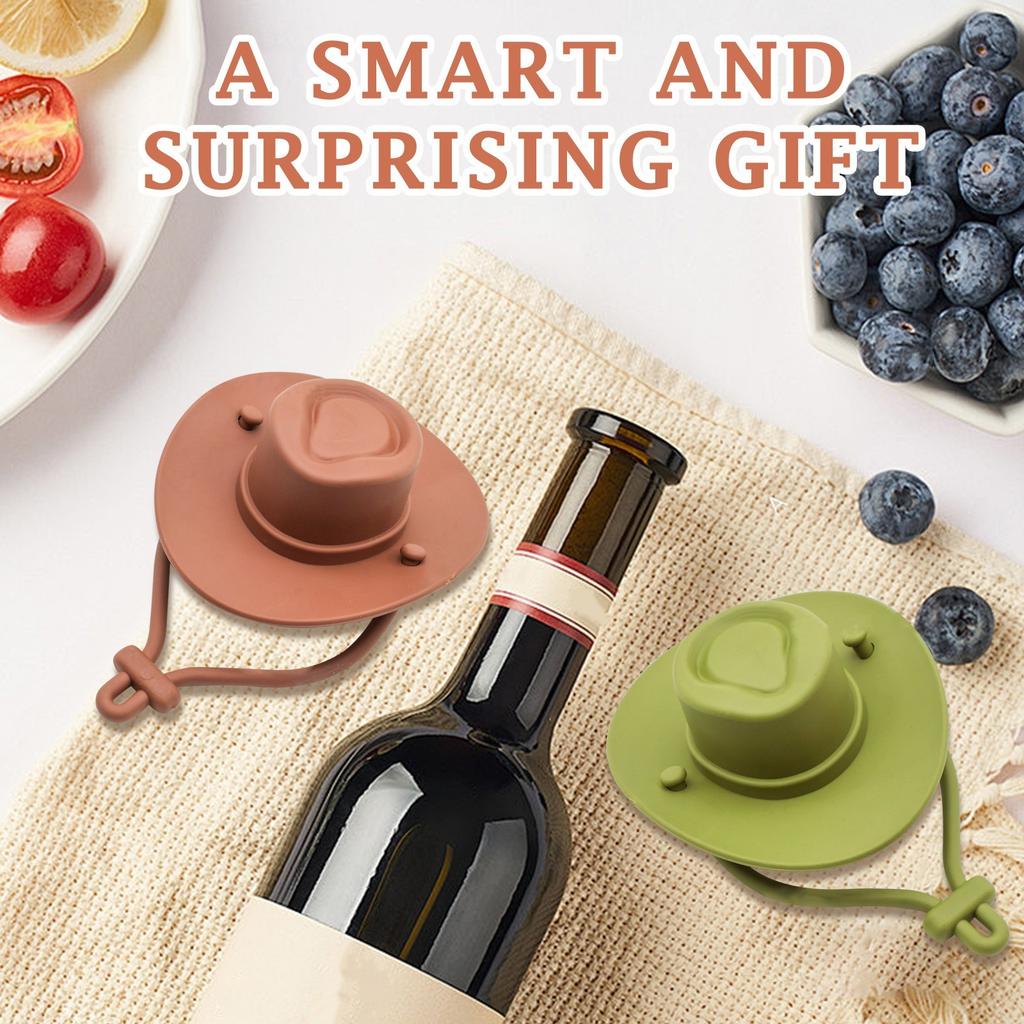 Cowboy Hat Wine Packaging Funny Silicone Bottle Cap