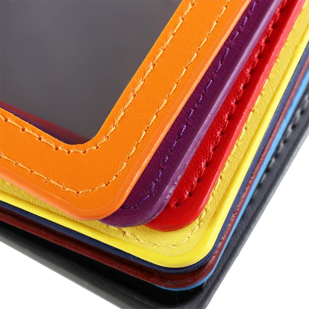 Double-Sided ID Badge Case PU Leather Name Card Cover Business Card Holder  Office Supplies