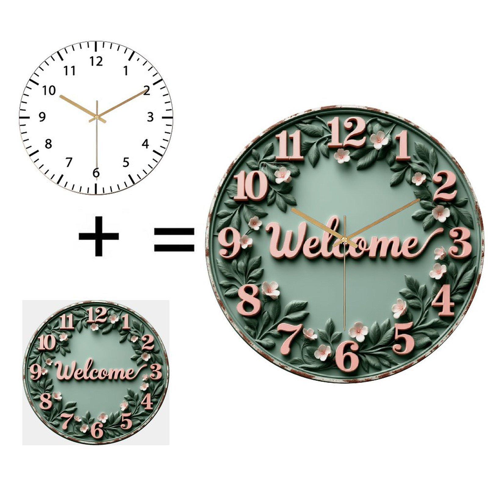 30cm Diameter Glass Wall Clock that is Sought After for Its Timeless Appeal (White,12 in(30.48cm)) белый