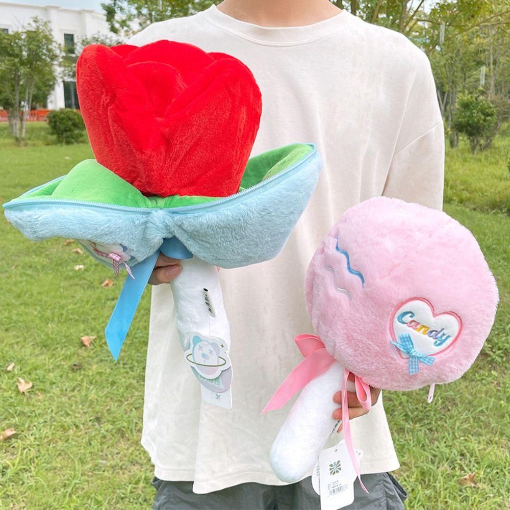 

Candy Turn to Rose Flowers Valentine s Day Roses Plush Toy Room Decoration Pink 12cm