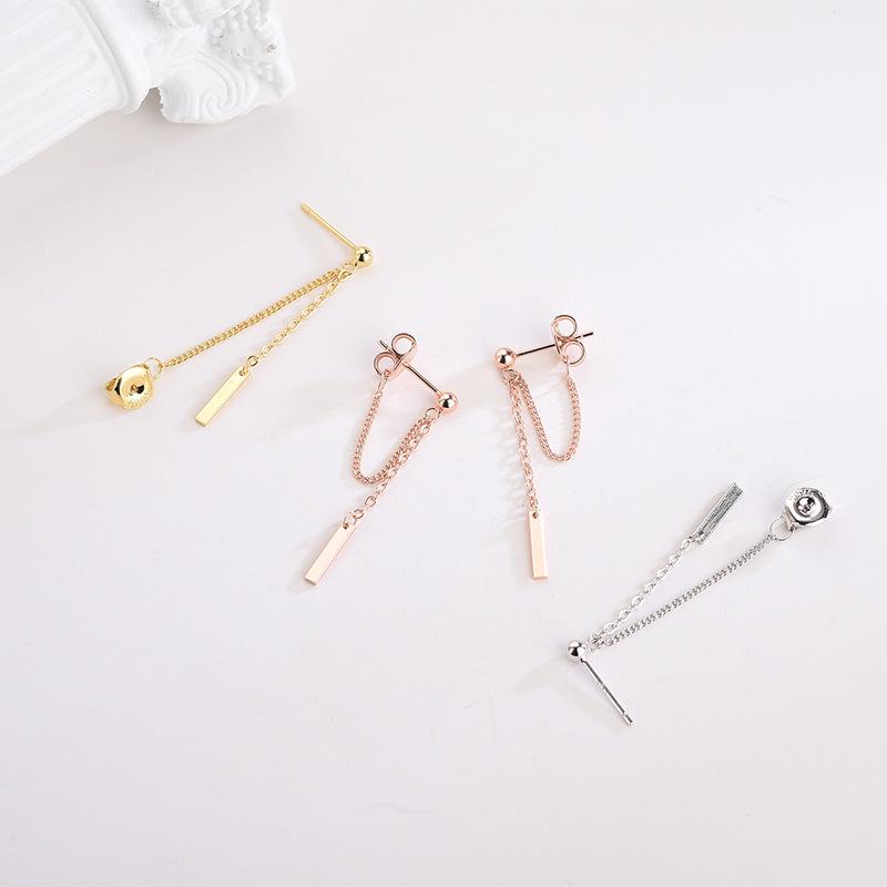 

Серьги-кисточки из серебра 925 пробы с пейзажными бусинами в японско-корейском стиле S925 Silver золотой/жёлтый