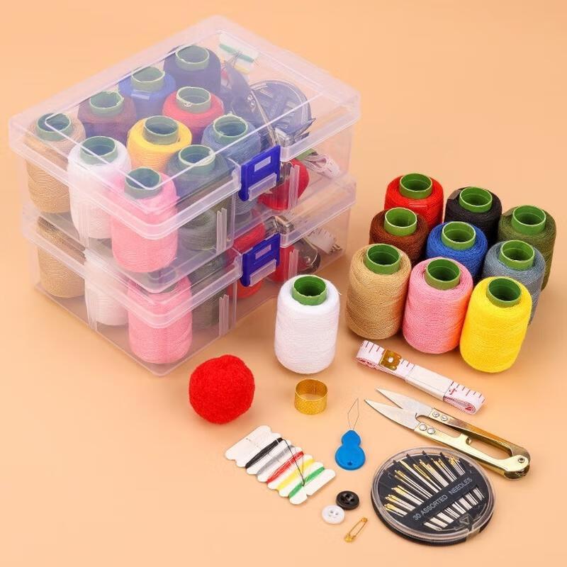Portable Sewing Kit with Transparent Box