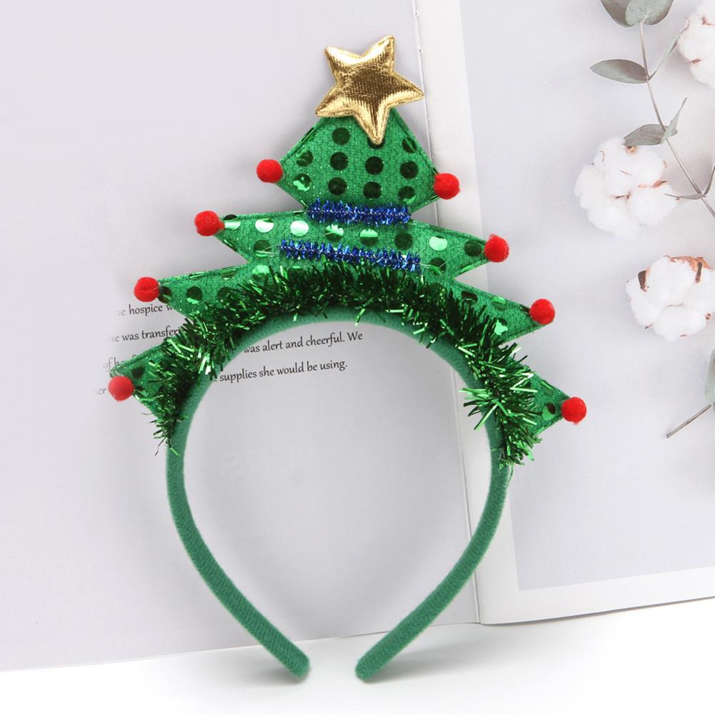 Christmas Headband Lightweight Christmas Hairband Bright Color Performance Props  Exquisite Christmas Tree Hair Hoop Costume