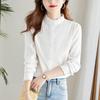 AOTUN Women's Ruffle Collar Long Sleeve Pure Cotton Slim Fit Shirt KFG2237