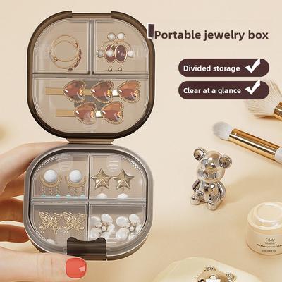 Cartoon Bear Jewellery Premium-Quality Home Storage Box with Dividers for Portable Organisation