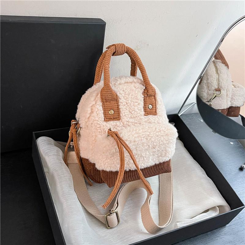 

Новый нишевый дизайн, модная и популярная пушистая контрастная цветная сумка, женская сумка через плечо