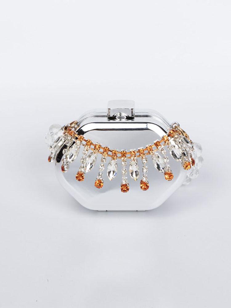 Diamond-Studded Crossbody Mini Tin Box: Fashionable Women's Lipstick & Earphone Bag