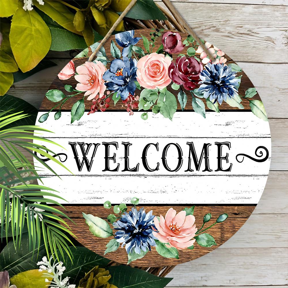 Ξύλινη κρεμαστή διακοσμητική πινακίδα, πινακίδες καλωσορίσματος, διακοσμήσεις εσωτερικού χώρου ή κήπου, 2D επίπεδα κρεμαστά, δώρα για νεοεισερχόμενους φίλους