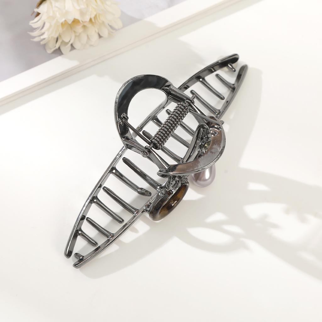 AWAYTR Schwarz Neumond Haarspangen Legierung Pferdeschwanz Haarspangen Krabbe Für Frauen Mädchen Geschenk Haarschmuck Valentinstag Kopfschmuck