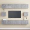 Exclusive House - 6 Pcs TV Furniture Set Concrete Gray Engineered Wood