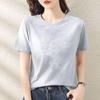 Solid Color Round Neck Fashionable Summer Women's Short Sleeve T-Shirt