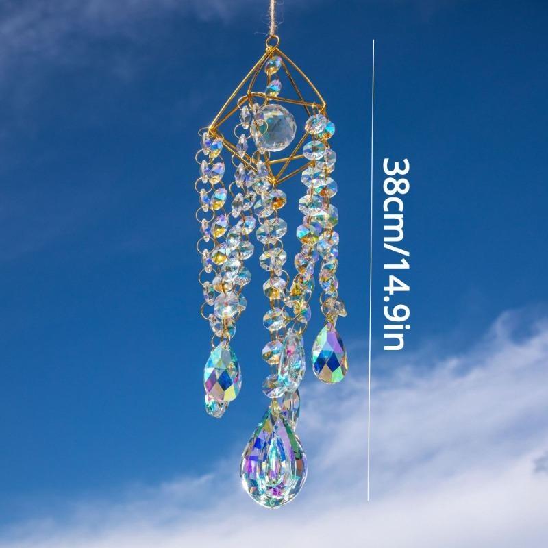 1pc Geometric Crystal Wind Chimes, Suncatchers, Home Hanging Decorations