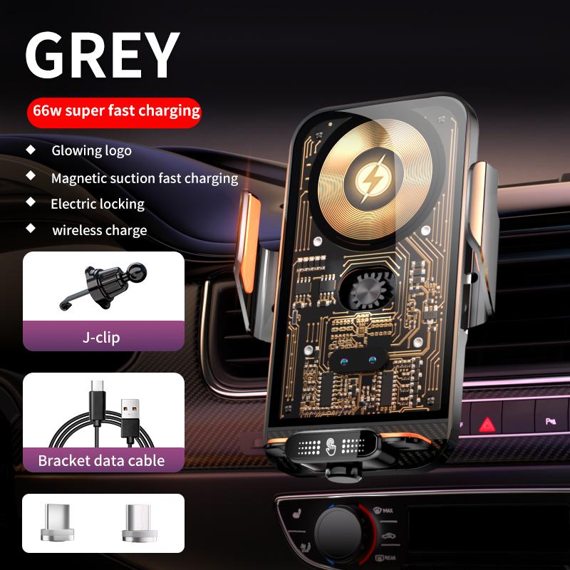 2024 Clip magica C05(L) Supporto per telefono cellulare con ventosa magnetica, carica super veloce da 66 W, design creativo, caricabatterie wireless, supporto per dispositivi automobilistici
