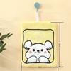 1Pcs Cartoon Kitchen Hanging Hand Towel Cute Little Dog Cloth Absorbent Quick Drying Thick Coral Fleece Soft Cute Towel