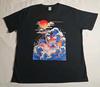 Japanese Ukiyo-e Art Style Graphic Print T-shirt Soild Black Size XL