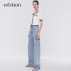 Women's Vintage U-Neck Knit Short Sleeve Top